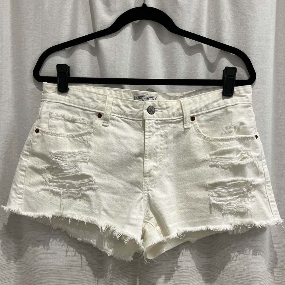 Abercrombie & Fitch White Denim Shorts